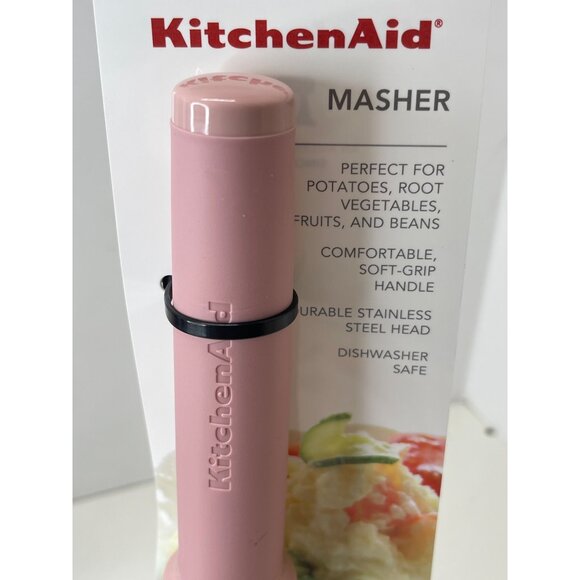 KitchenAid Pink Potato & Veg. Masher W/Stainless Steel Head & Soft-Grip Handle - Picture 2 of 3